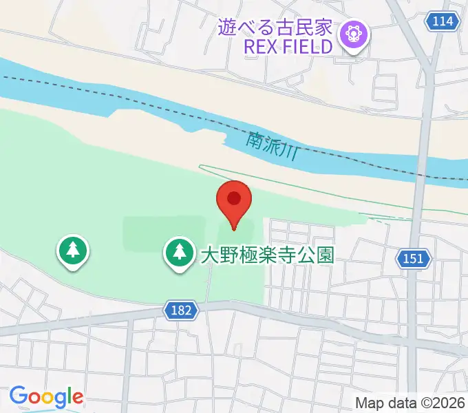大野極楽寺公園野球場の地図
