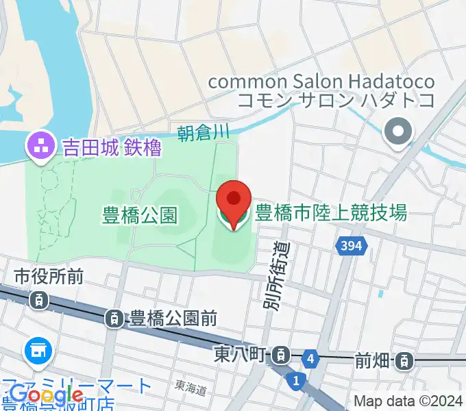 豊橋市陸上競技場の地図