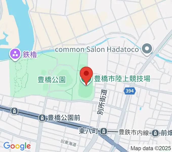 豊橋市陸上競技場の地図