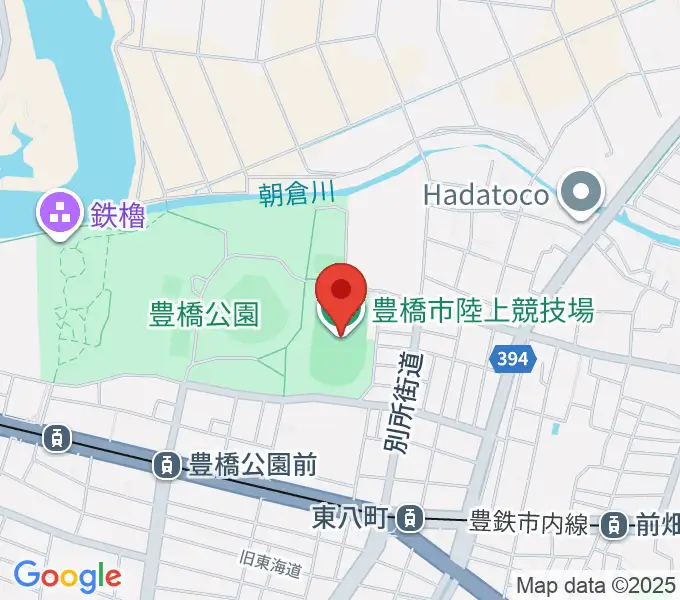 豊橋市陸上競技場の地図