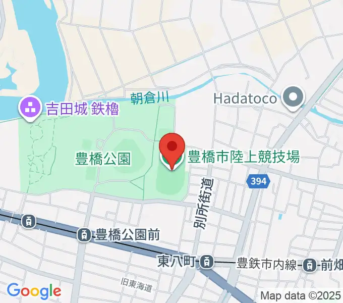 豊橋市陸上競技場の地図