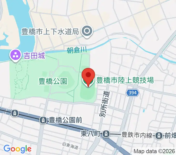 豊橋市陸上競技場の地図