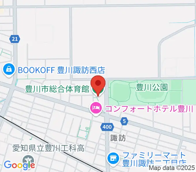 豊川市総合体育館の地図