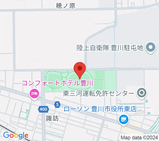 豊川市陸上競技場の地図