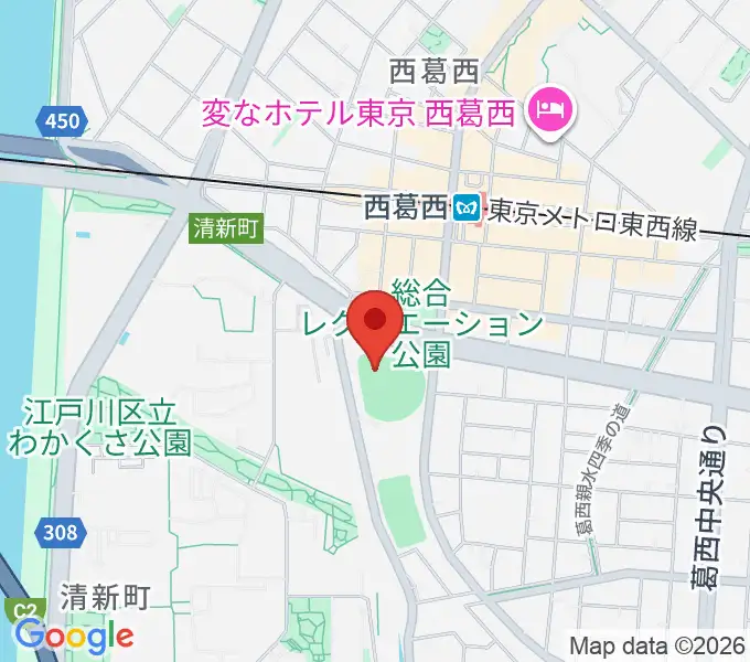 オーエンススタジアム江戸川の地図