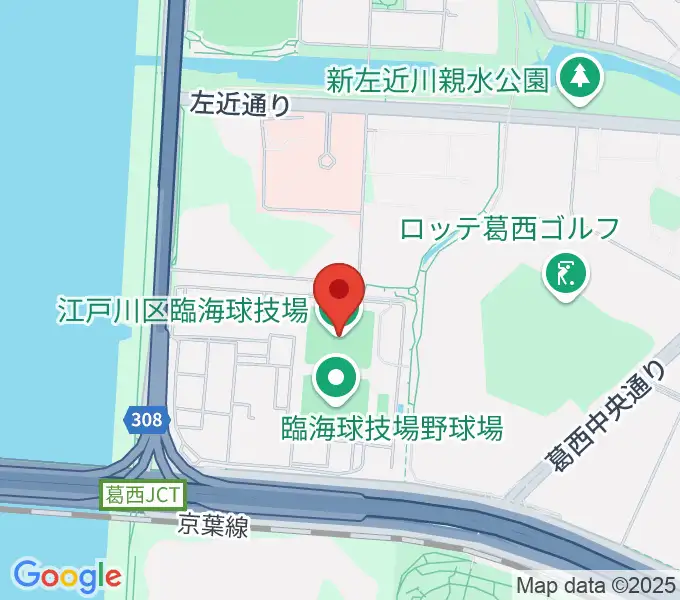 江戸川区臨海球技場多目的グラウンドの地図