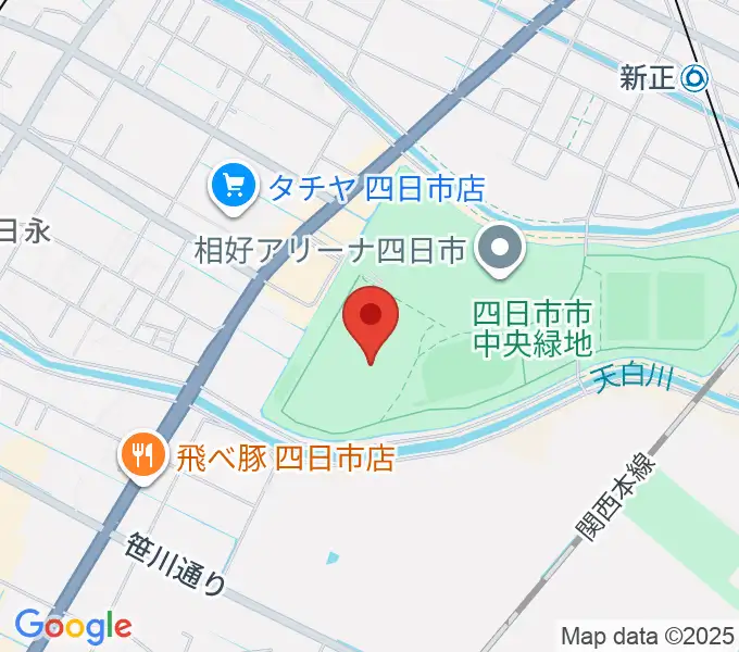 四日市市中央陸上競技場の地図