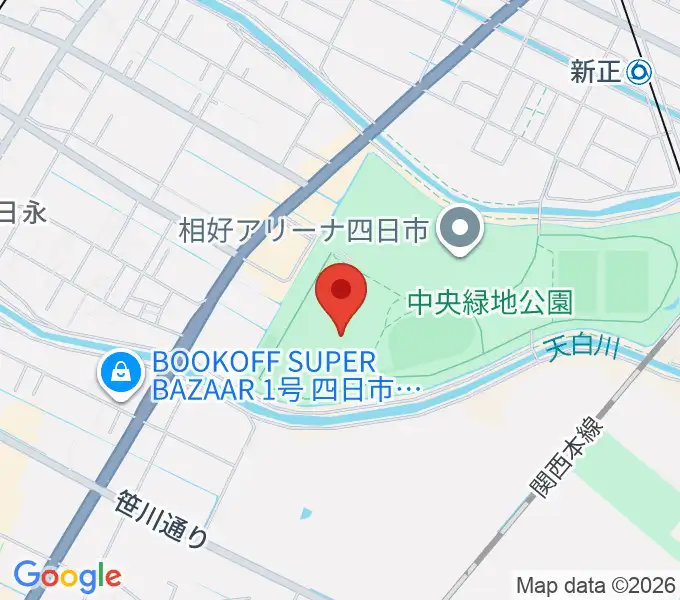 四日市市中央陸上競技場の地図