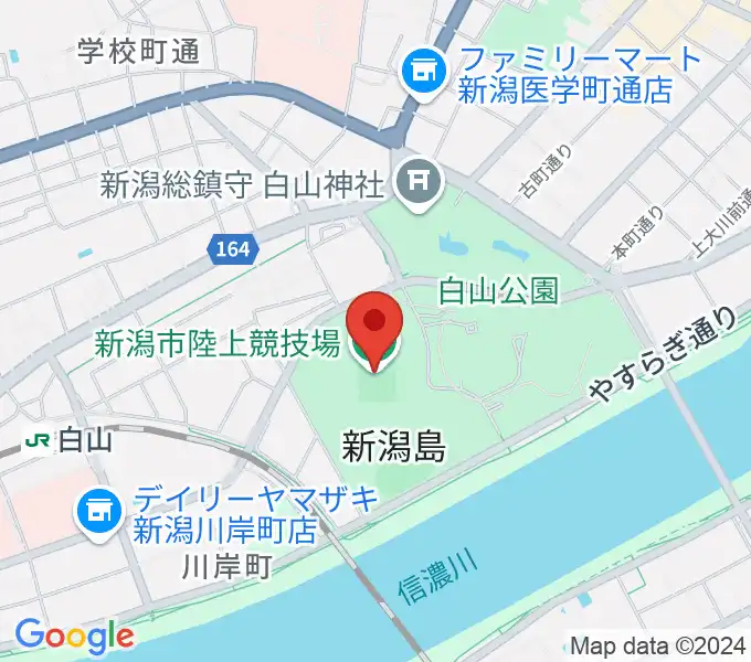 新潟市陸上競技場の地図