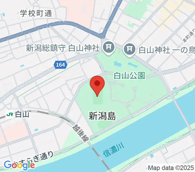 新潟市陸上競技場の地図