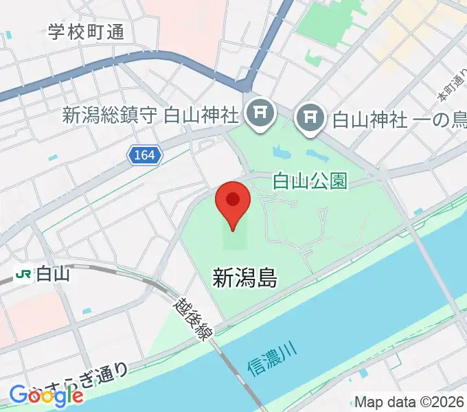 新潟市陸上競技場の地図