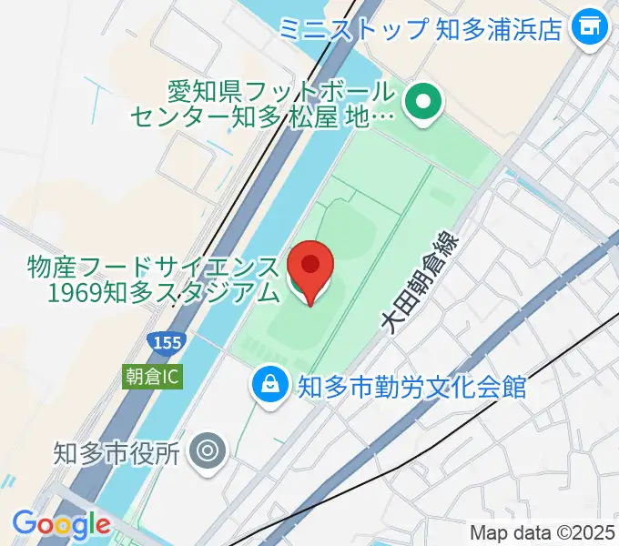 物産フードサイエンス1969知多スタジアムの地図