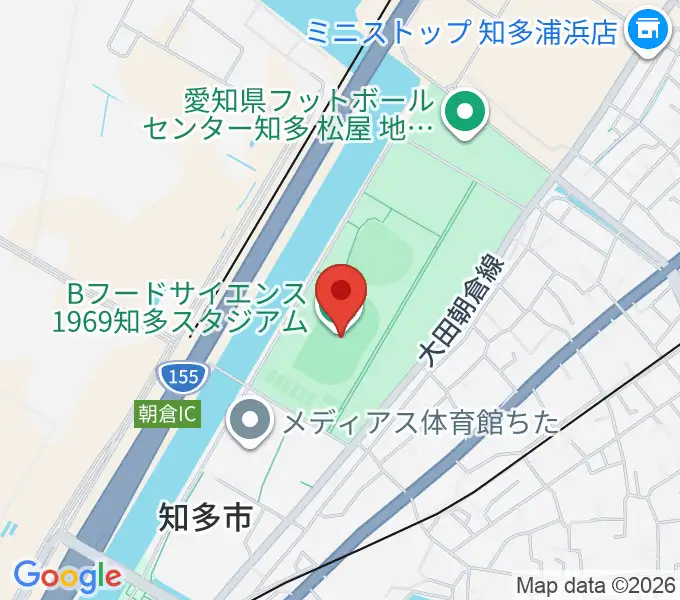物産フードサイエンス1969知多スタジアムの地図