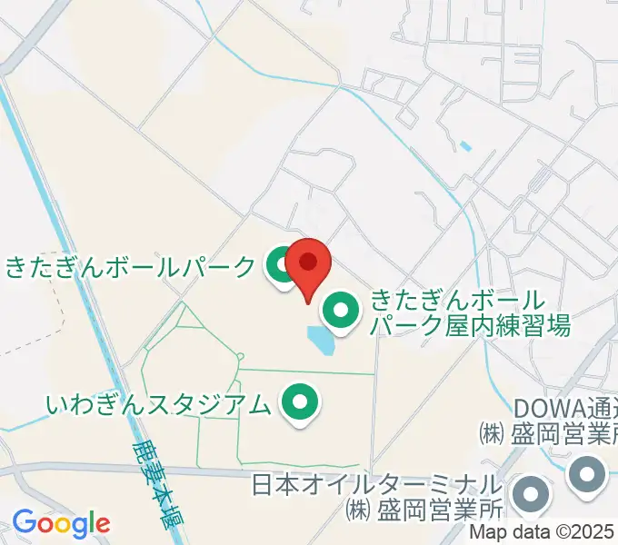 きたぎんボールパークの地図