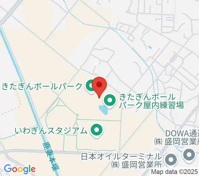 きたぎんボールパークの地図