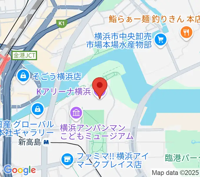 Kアリーナ横浜の地図