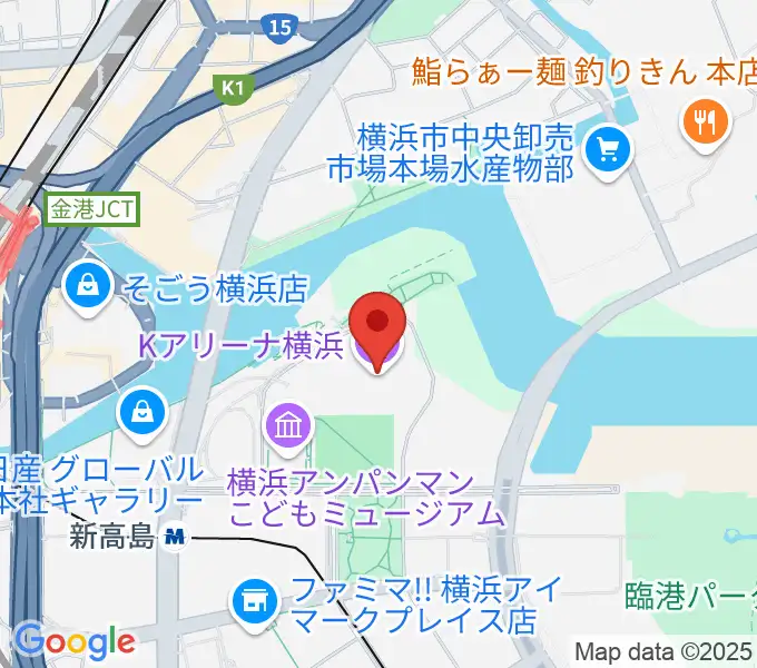 Kアリーナ横浜の地図