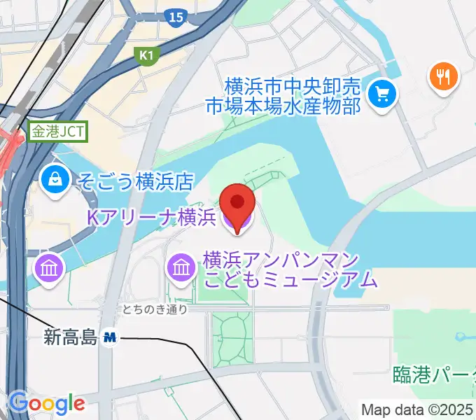 Kアリーナ横浜の地図