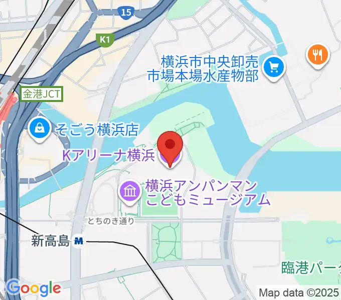 Kアリーナ横浜の地図