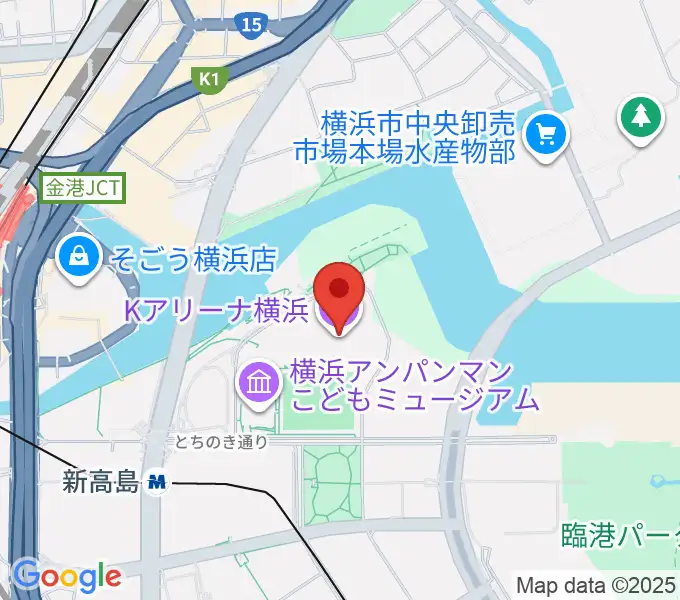 Kアリーナ横浜の地図
