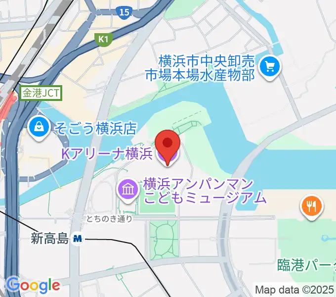 Kアリーナ横浜の地図