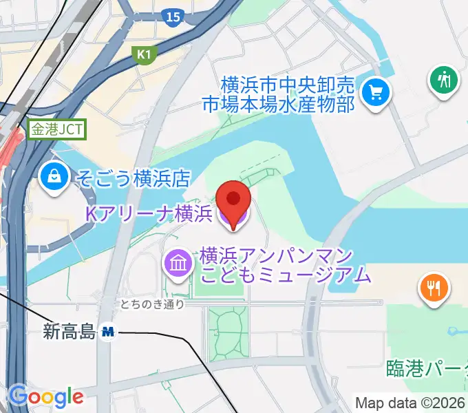 Kアリーナ横浜の地図