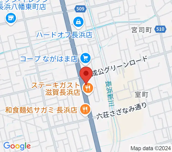 長浜市民体育館の地図