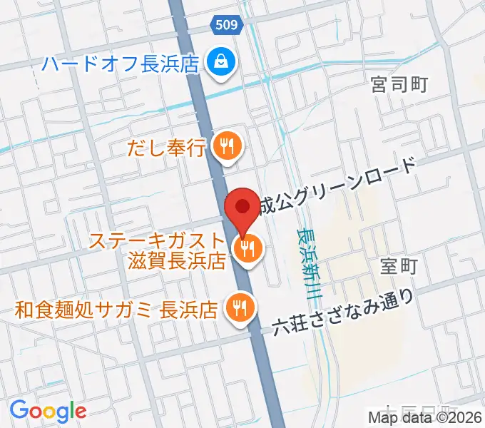 長浜市民体育館の地図