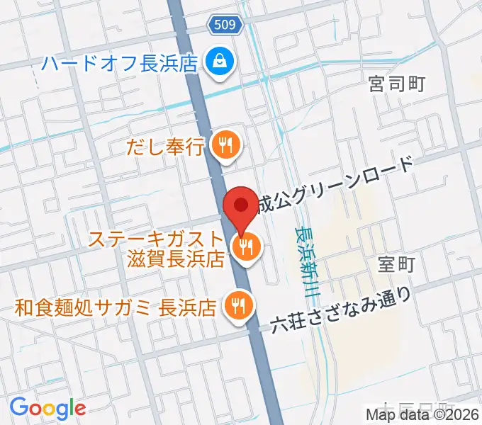 長浜市民体育館の地図