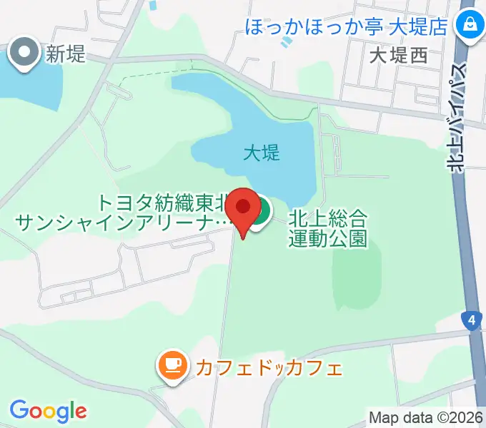 トヨタ紡織東北サンシャインアリーナの地図