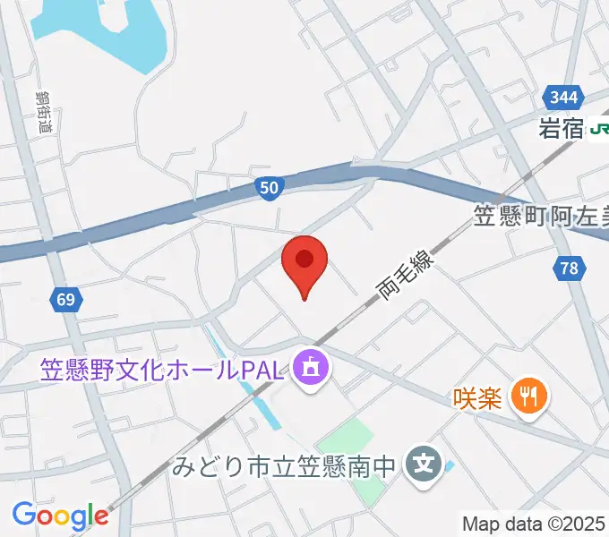 桐生大学グリーンアリーナの地図