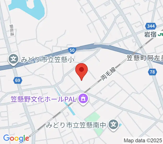 桐生大学グリーンアリーナの地図