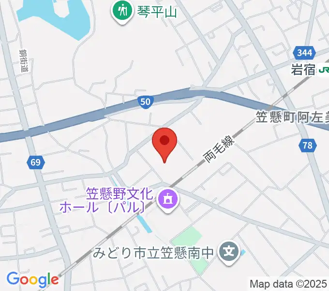 桐生大学グリーンアリーナの地図