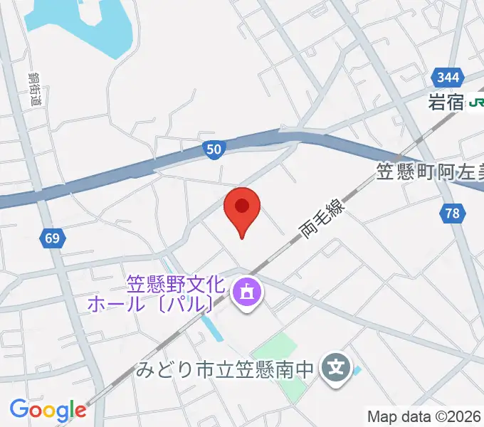 桐生大学グリーンアリーナの地図