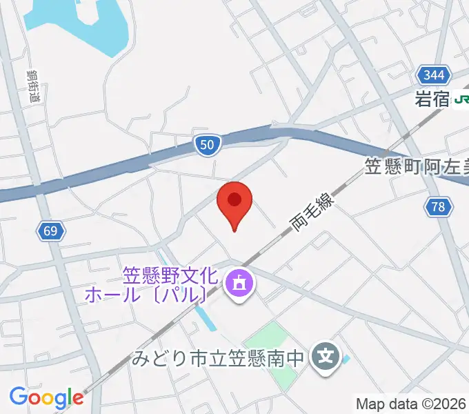 桐生大学グリーンアリーナの地図