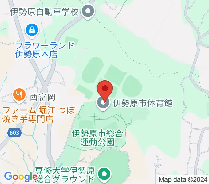 伊勢原市体育館の地図