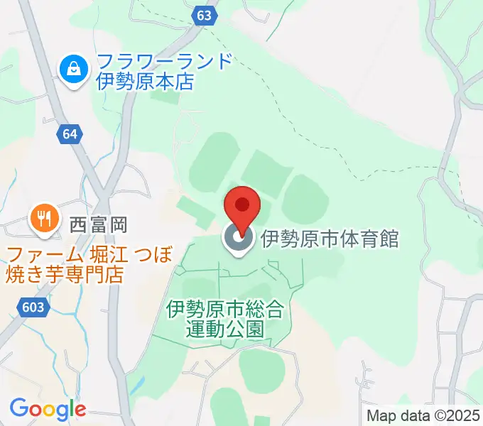 伊勢原市体育館の地図