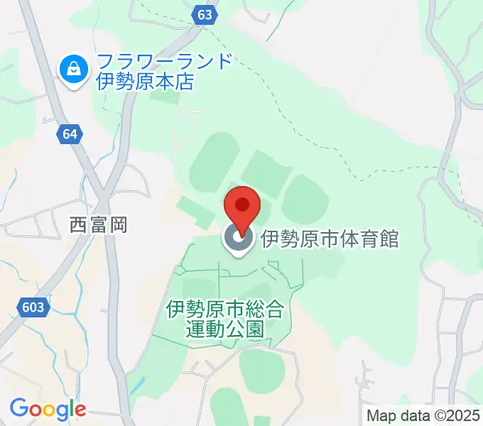 伊勢原市体育館の地図