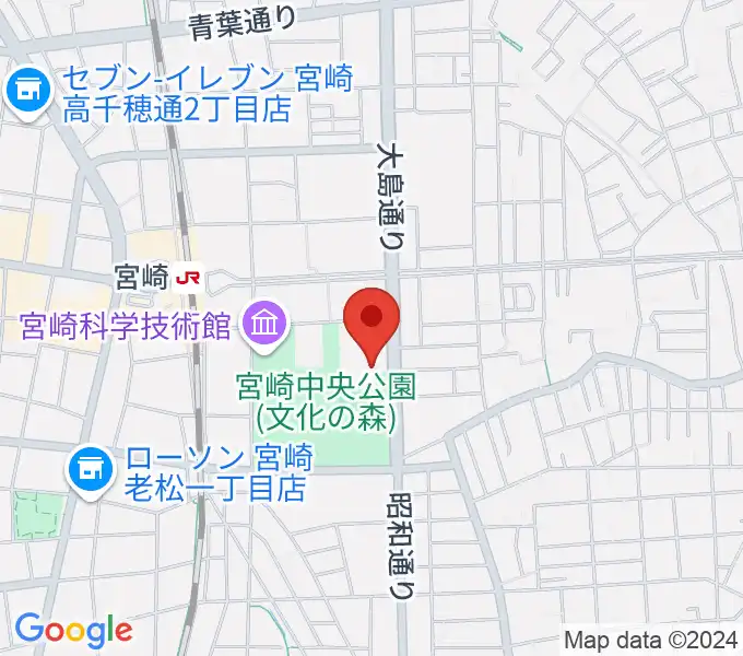 宮崎市立総合体育館の地図