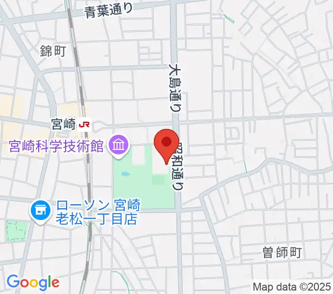 宮崎市立総合体育館の地図