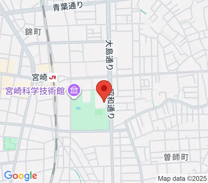 宮崎市立総合体育館の地図