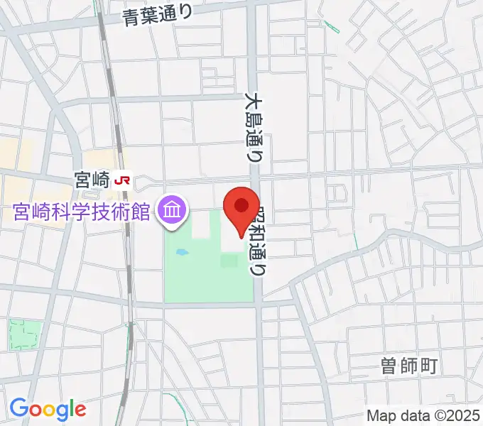 宮崎市立総合体育館の地図