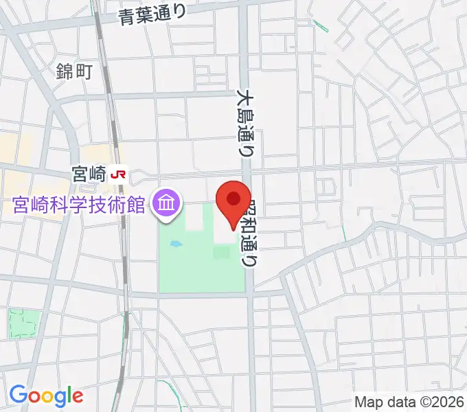 宮崎市立総合体育館の地図
