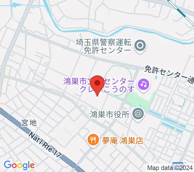 鴻巣市総合体育館の地図