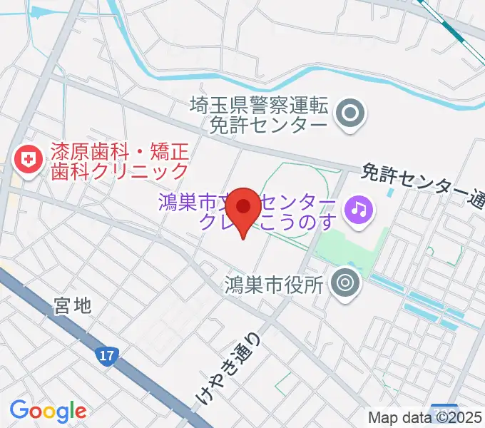 鴻巣市総合体育館の地図