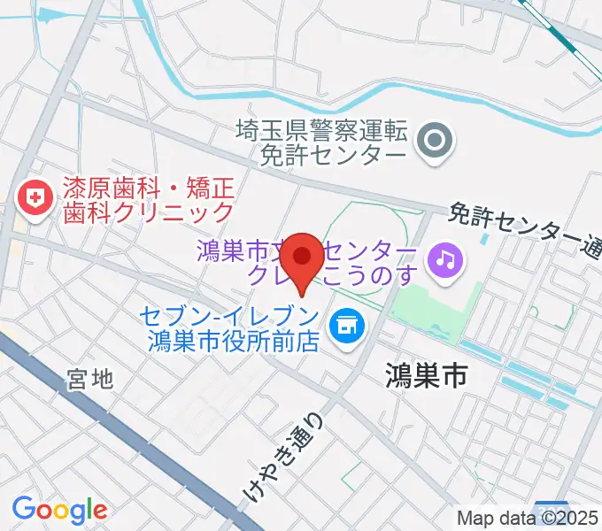 鴻巣市総合体育館の地図