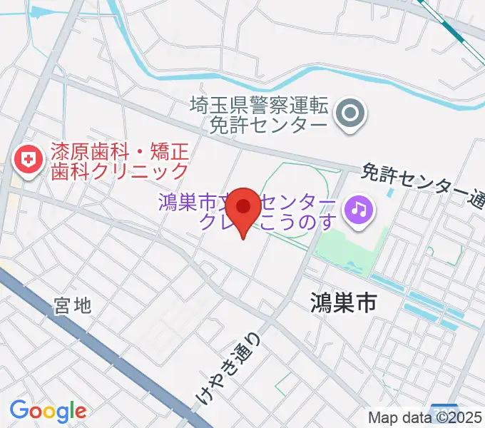 鴻巣市総合体育館の地図