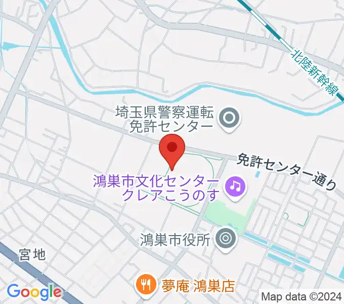 鴻巣市立陸上競技場の地図