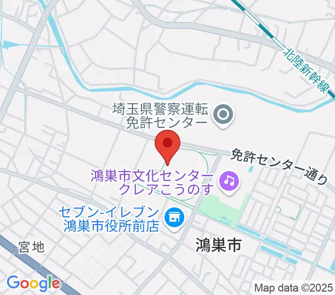 鴻巣市立陸上競技場の地図