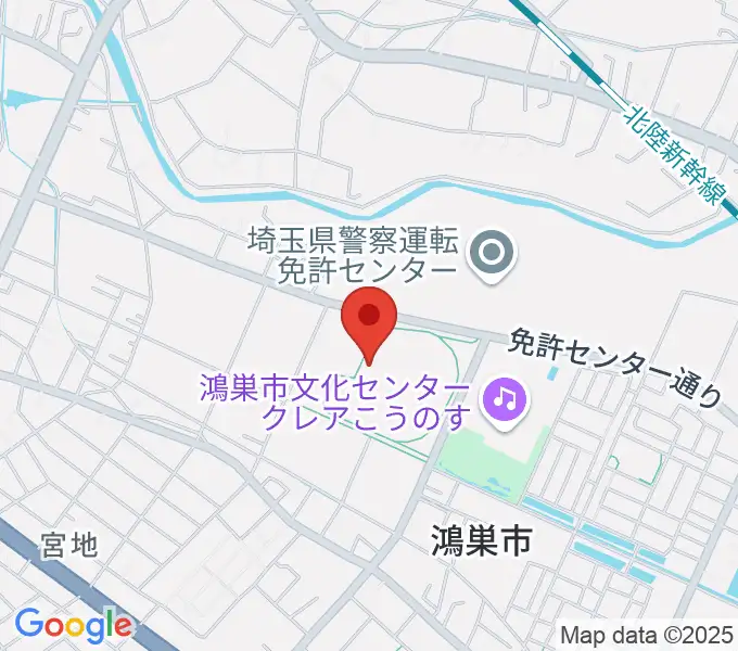 鴻巣市立陸上競技場の地図